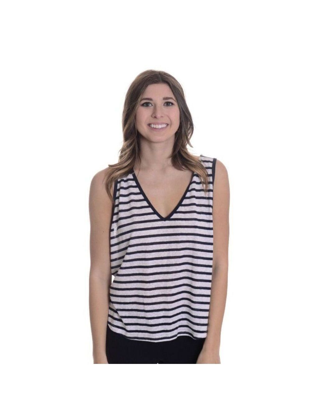 LNA Blue V Swing Jersey Knit Sleeveless Tank Top
